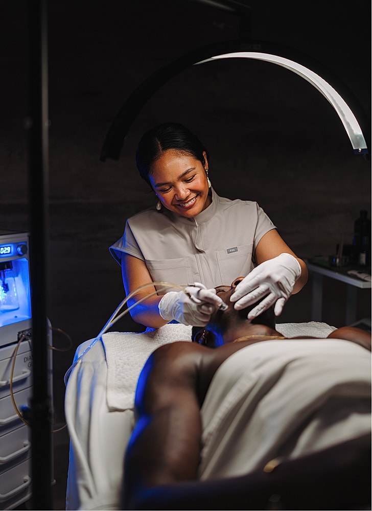 Skincare treatment in a professional setting