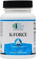 K-Force dietary supplement bottle with 60 capsules.