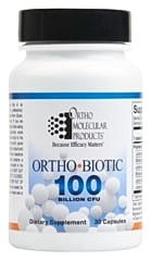 Ortho-Biotic dietary supplement bottle, 100 billion CFU