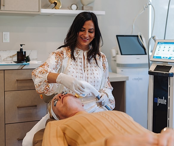 Skincare treatment in a modern clinic setting.