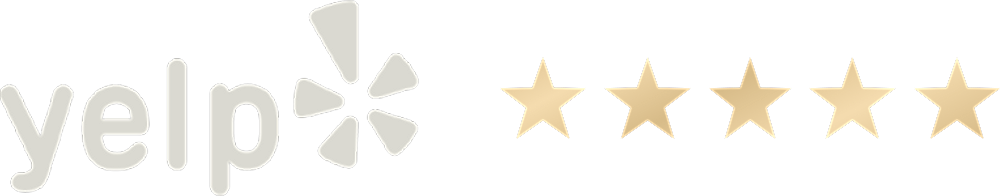 Yelp logo with five star ratings
