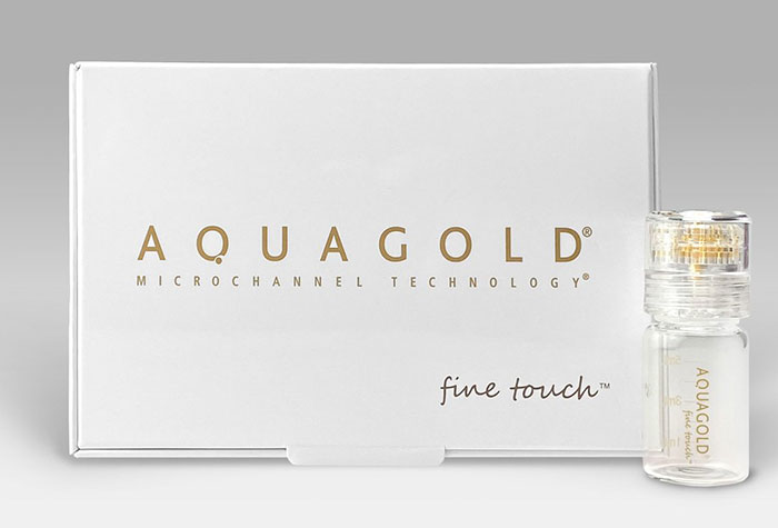 Aquagold fine touch box and vial for anti-aging and skin refining treatments